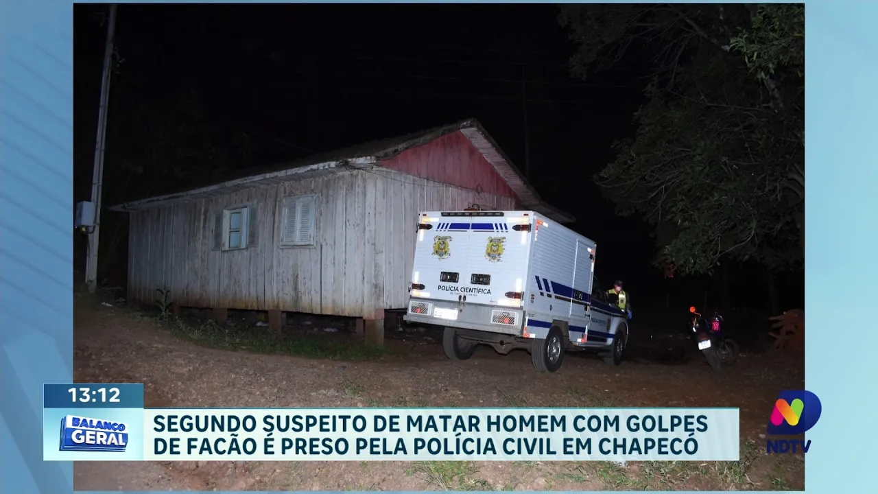 Segundo suspeito de matar homem com golpes de facão é preso pela Polícia Civil em Chapecó
