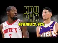 Houston Rockets vs Phoenix Suns Full Game Highlights - November 24, 2025 | NBA Season