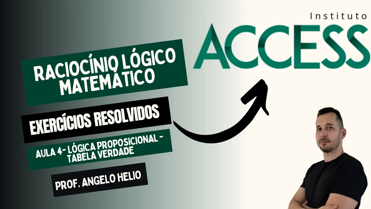 4-RACIOCÍNIO LÓGICO MATEMÁTICO INSTITUTO ACCESS - LÓGICA PROPOSICIONAL - TABELA VERDADE