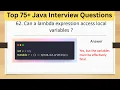 Top75 Tricky Java Interview Questions - Can a lambda expression access local variables