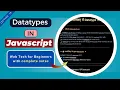 WT 18 JavaScript Data Types Primitive and Non Primitive