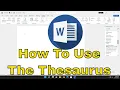 Microsoft Word - Using the Thesaurus Tutorial