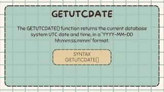 GETUTCDATE