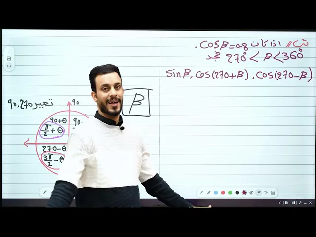 الخامس العلمي || الفصل الرابع || حل تمارين الزاوية المنتسبة