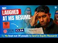 University of Sydney to CLSA Chat with Mithun Rathakrishnan WSO Academy