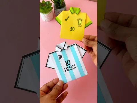 ⚽FIFA World Cup Jersey🏆 DIY Origami paper Jersey🇦🇷 #shorts #fifaworldcup #messi10 #argentina