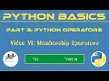 Python Membership Operators Python Basics Python Operators Python Beginners