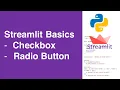 Checkbox and Radio button in Streamlit appliction Python