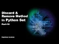 Discard Remove in Python Set Python in Hindi Part-16
