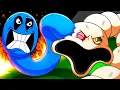 HUNGRY SNAKE vs. BIG WORM! (Cartoon Animation)