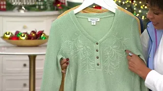 Coldwater Creek Waffle Knit with Embroidery on QVC