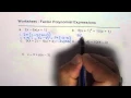 Worksheet 2 Factor Polynomial Expressions