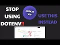 DON T USE dotenv for your environment variables again Use the Node Js env support instead