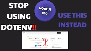 DON T USE dotenv for your environment variables again Use the Node Js env support instead