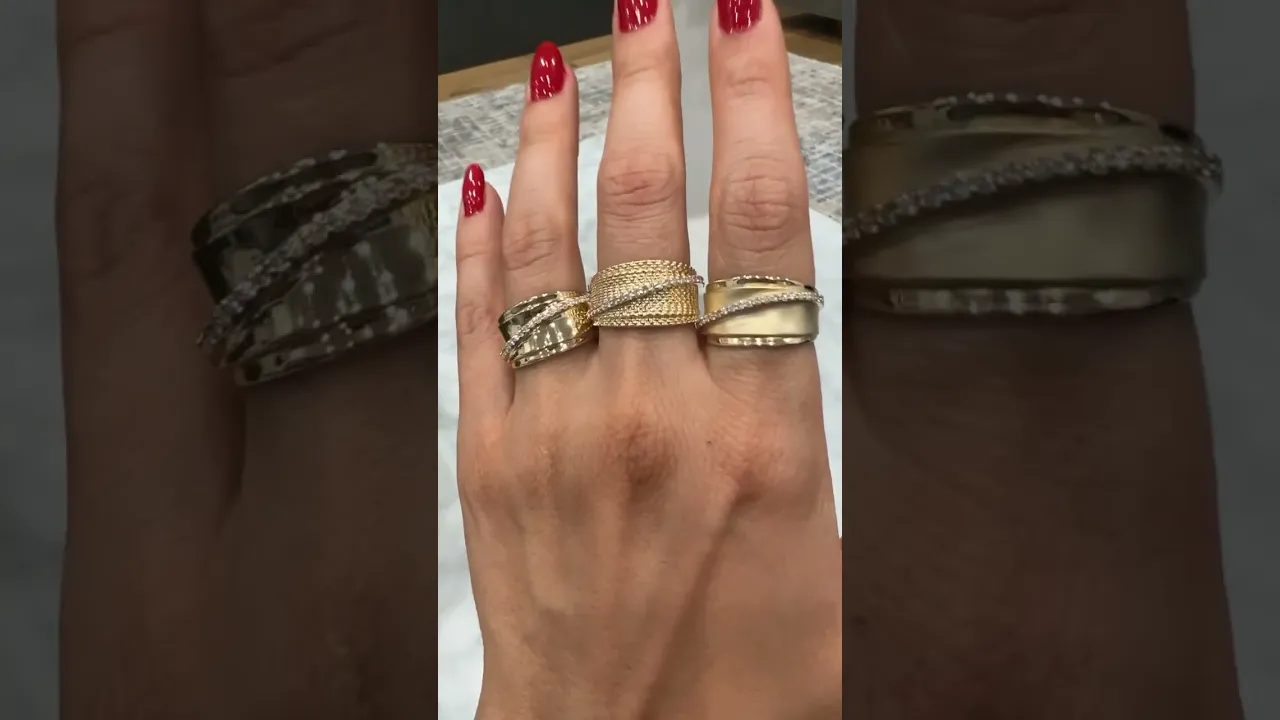 14K Gold Classic Wide Overlap Diamond Ring