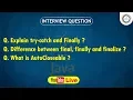 Session-32 9 30PM Live Try-Catch-finally Autocloseable Java Interview Question by JTC