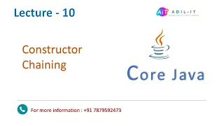 Constructor Chaining in Java By Adil Sir Lecture - 10