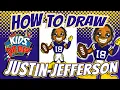 How to Draw Justin Jefferson of the Minnesota Vikings for Kids