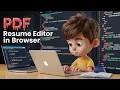 Build a PDF Resume Editor in Browser Using jsPDF Html2Canvas Library in HTML JavaScript