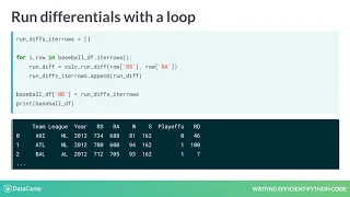 Writing Efficient Python Code pandas alternative to looping