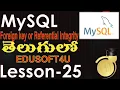 foreign key or referential integrity in MySQL - Telugu-Lesson-25