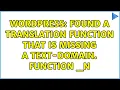 Wordpress Found a translation function that is missing a text-domain Function - n