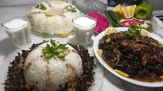 رز وملوخية على طريقة زنود الست الحلبية جربوها وما بتندمو 