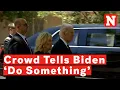Crowd Chants 'Do Something' At Biden As He Visits Uvalde To Pay Respects