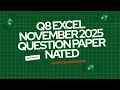 COMPUTER PRACTICE N4 Q8 EXCEL NOVEMBER 2025 QUESTION PAPER NATED