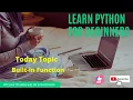 Python Tutorial for Beginners in Hindi Learn Python Built-in Function