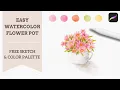 How to Paint a Watercolor Flower Pot in Procreate Realistic Floral Clipart Procreate Tutorial