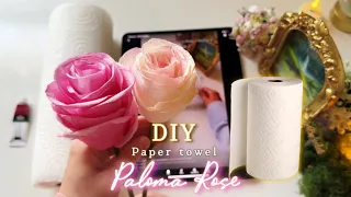 How to make Realistic, Easy Paper Towel Rose | Paper flower DIY | Paloma Rose Tutorial