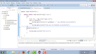 Java code to Delete a file
