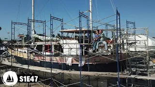 Sailing Yacht Refit. Living in a Boat Tour of Fixer Upper Liveaboard Sailboat. Aboard Steel Yacht.