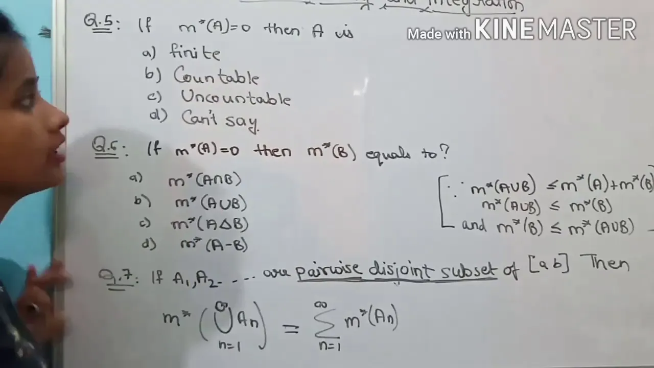 Measure and integration - 2 //measurable sets/ MCQs/ Msc IV th sem/ hnbgu