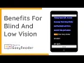 EasyReader Benefits for People with Visual Impairments
