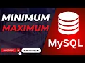 Find minimum and maximum value in a column MySql Tutorial E3Schools English