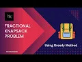 Fractional Knapsack Problem using Greedy Method Example Algorithm Bangla Live Class