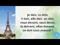 Chanson sur le verbe devoir au present On doit tous avancer