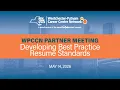 WPCCN Resume Standards Symposium May 14 2026