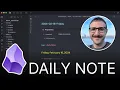 Obsidian Daily Note Template Tour and Tutorial