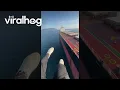 Lagu Paramotor Pilot Experiences Sudden Turbulence Over Cargo Ship || ViralHog