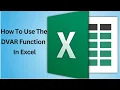 How To Use The DVAR Function In Excel