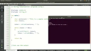 12 String Tokenization programe using c