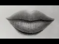 How to draw a realistic lips - step by step for beginners
