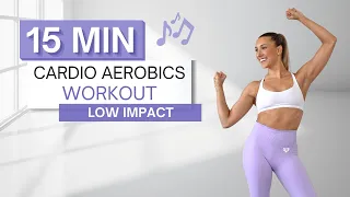 15 min cardio aerobics workout all standing low impact no squats move to the beat 