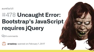 Bootstrap throws Uncaught Error Bootstrap s JavaScript requires jQuery resolu