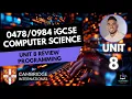 iGCSE Computer Science - Unit 8 Revision Programming Past Paper Practice Exam Questions