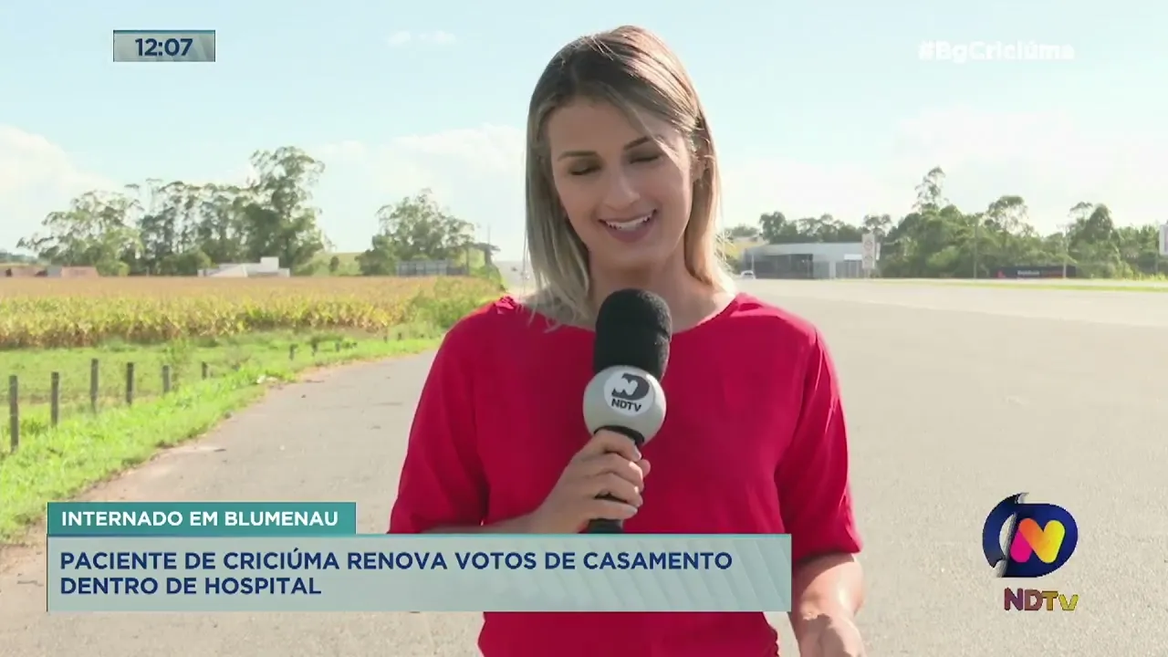 Paciente de Criciúma renova votos de casamento dentro de hospital em Blumenau