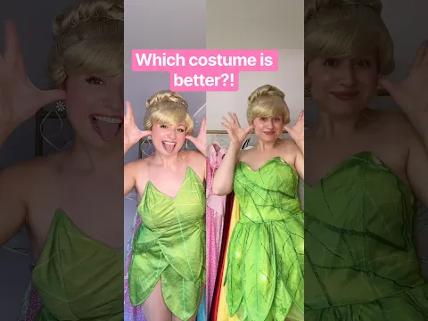 Which TinkerBell Costume Do I Look Better In?! #costume #disney #shorts